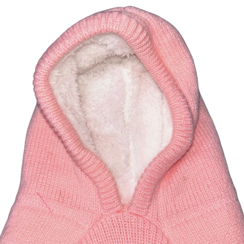 LIKE NEW Friends Forever Pink Knit Sherpa Fleece Lined Dog Puppy Hooded Sweater